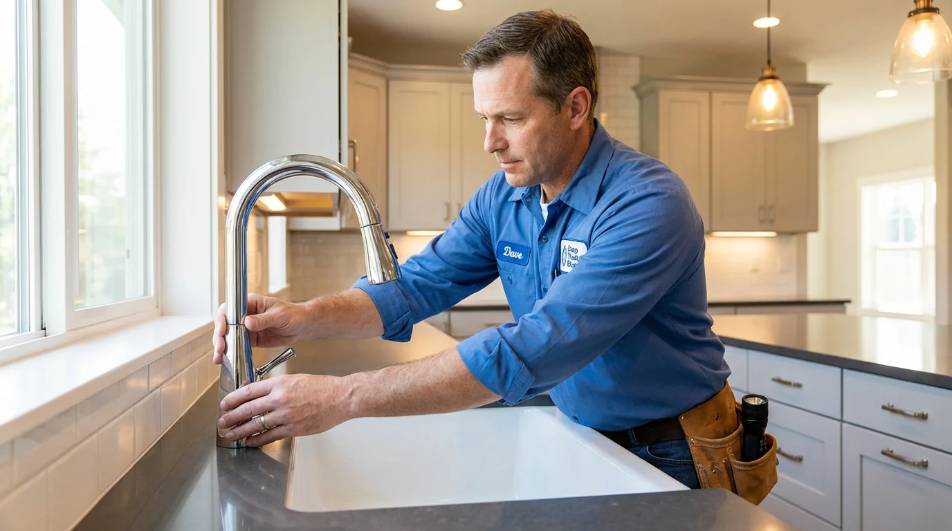 Kitchen faucet installation by Johns Plumbing LLC in Van Meter